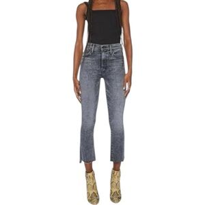 Women’s mother jeans size 26 gray straight leg insider crop step fray huntress